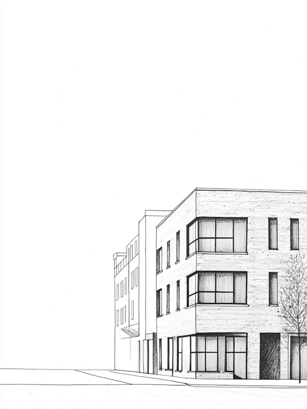 Modern Building Architectural Drawing