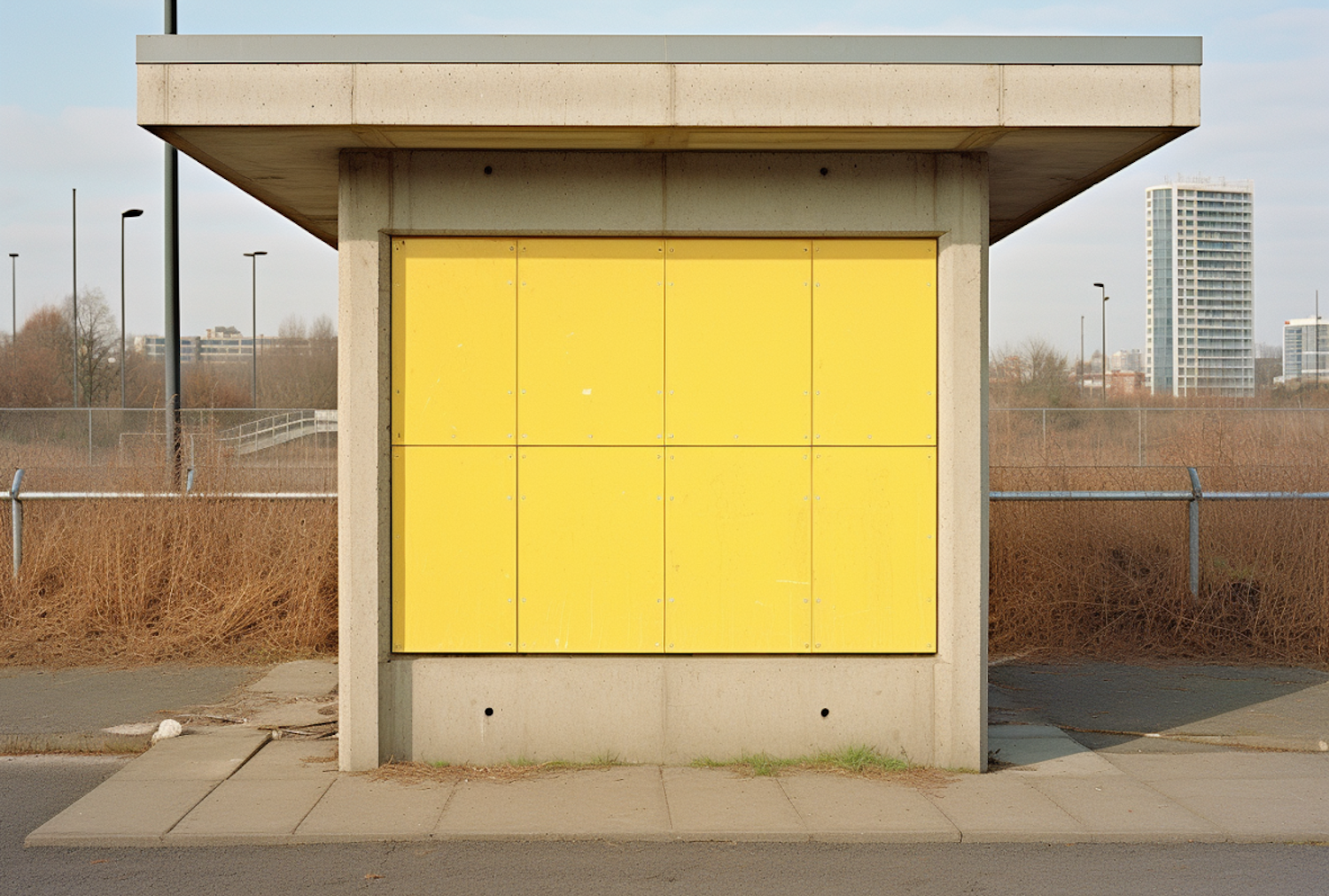 Modern Yellow-Paneled Utility Structure