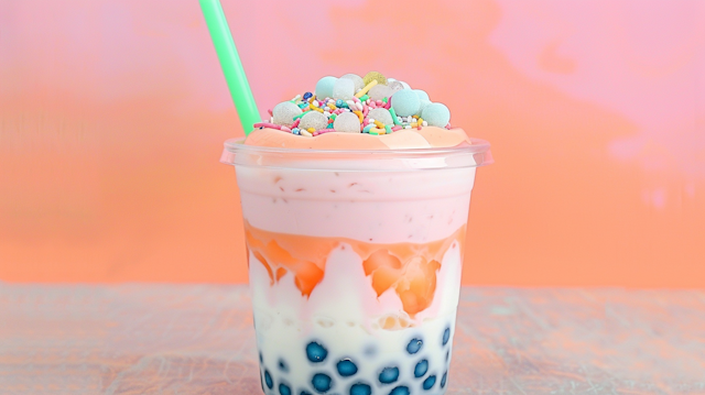 Colorful Bubble Tea Drink