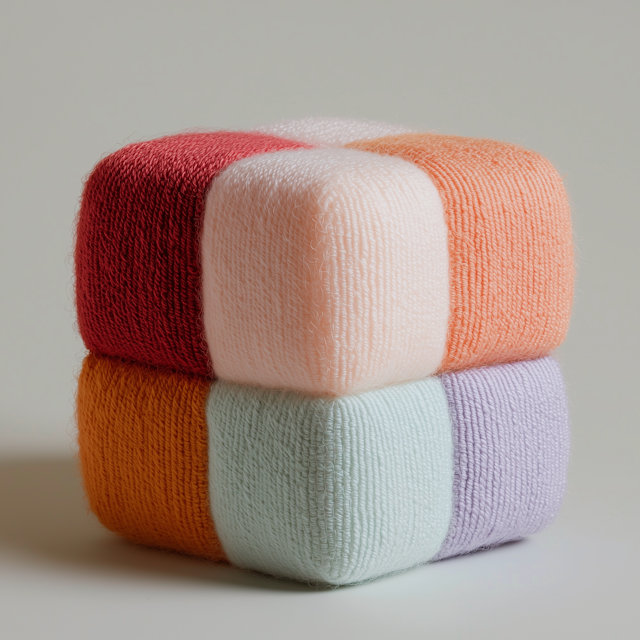 Colorful Knitted Cubes