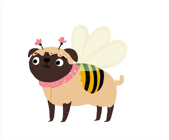 Pug Dressed as a Bee