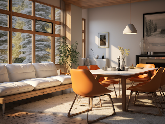 Winter Sunlight Modern Living Space