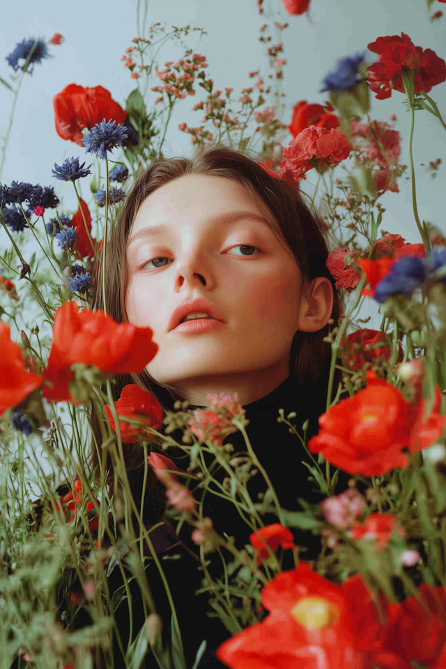 Woman in Flower Field