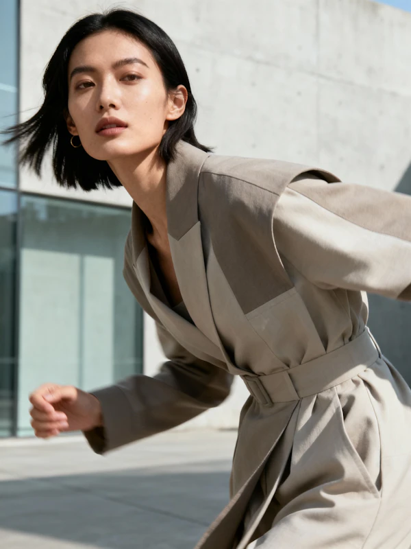 Dynamic Pose in Beige