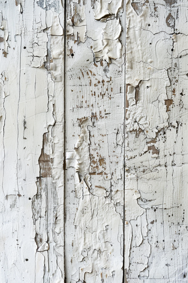 Weathered Wooden Surface with Peeling Paint