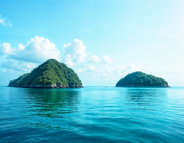 Isolated Islands in Turquoise Sea