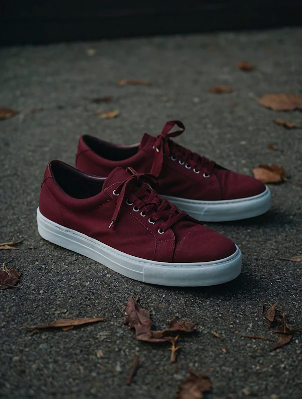 Burgundy Sneakers Scene