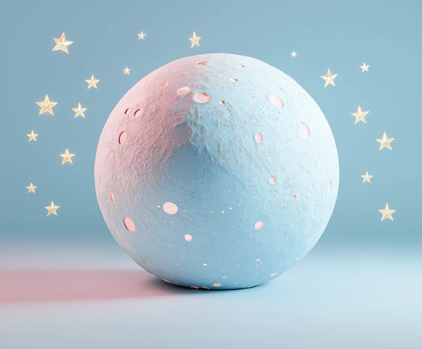 Stylized Celestial Body Artwork