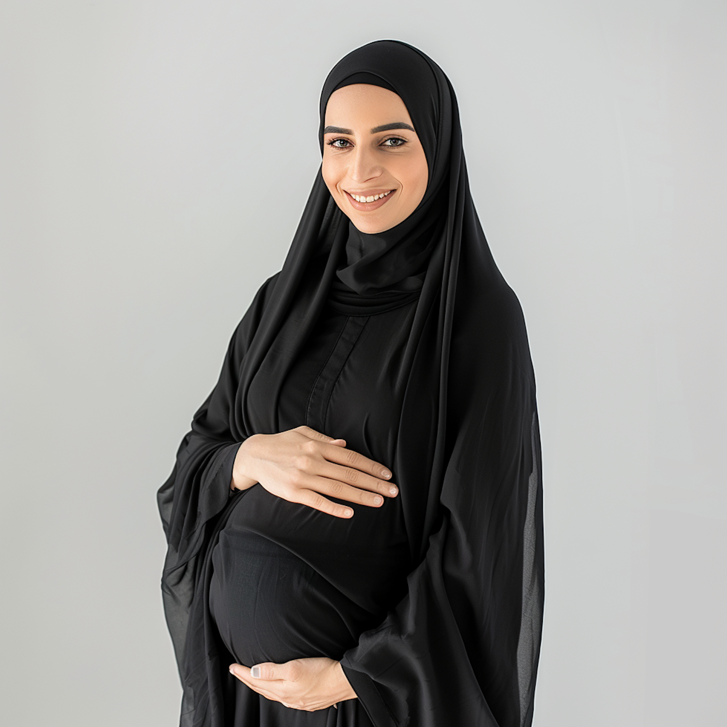 Smiling Woman in Traditional Abaya