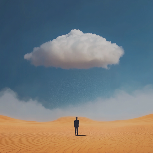 Solitary Figure in Desert