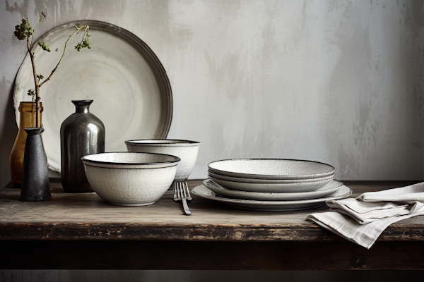 Minimalistic Elegance in Rustic Tableware