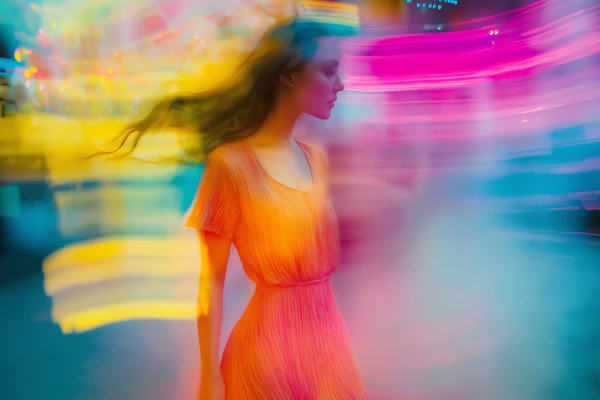 Dreamy Woman in Orange