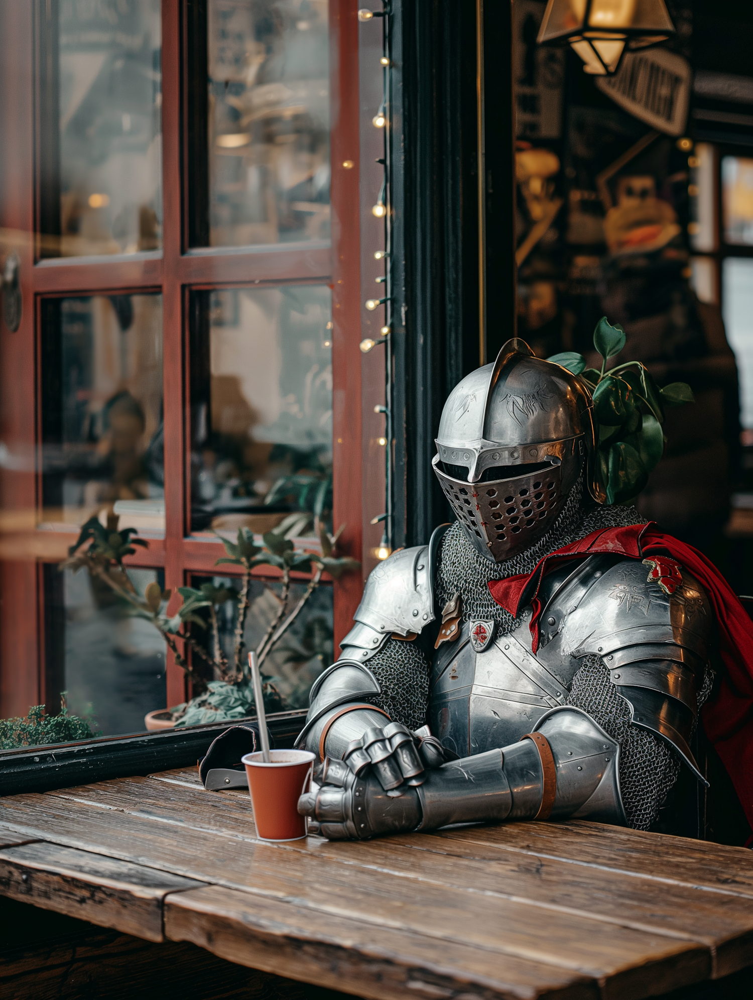 Medieval Armor with Coffee