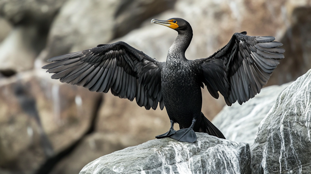 Cormorant on Rock