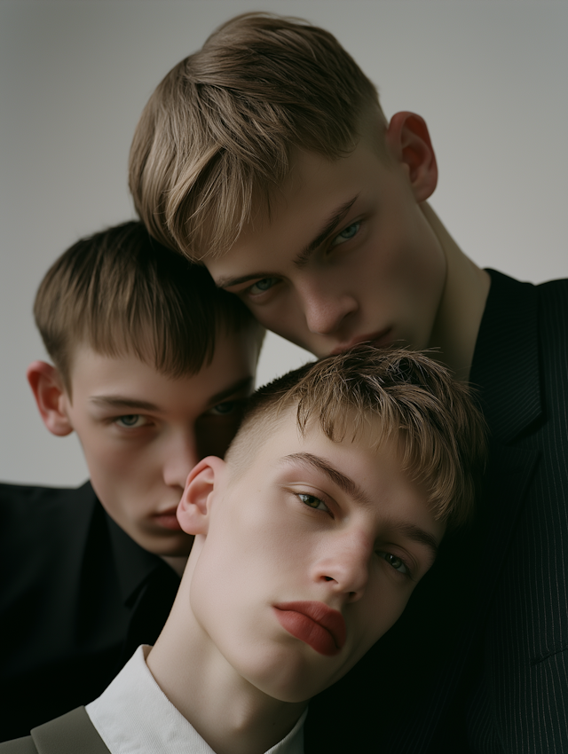 Three Young Men in Formal Attire