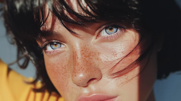 Freckled Portrait Close-Up