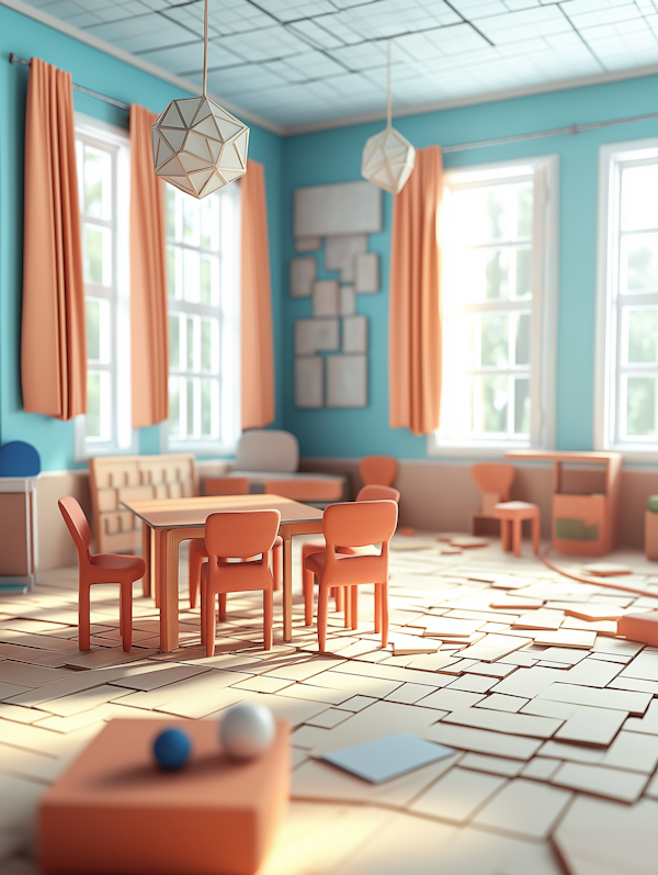 Playful and Modern Classroom Interior