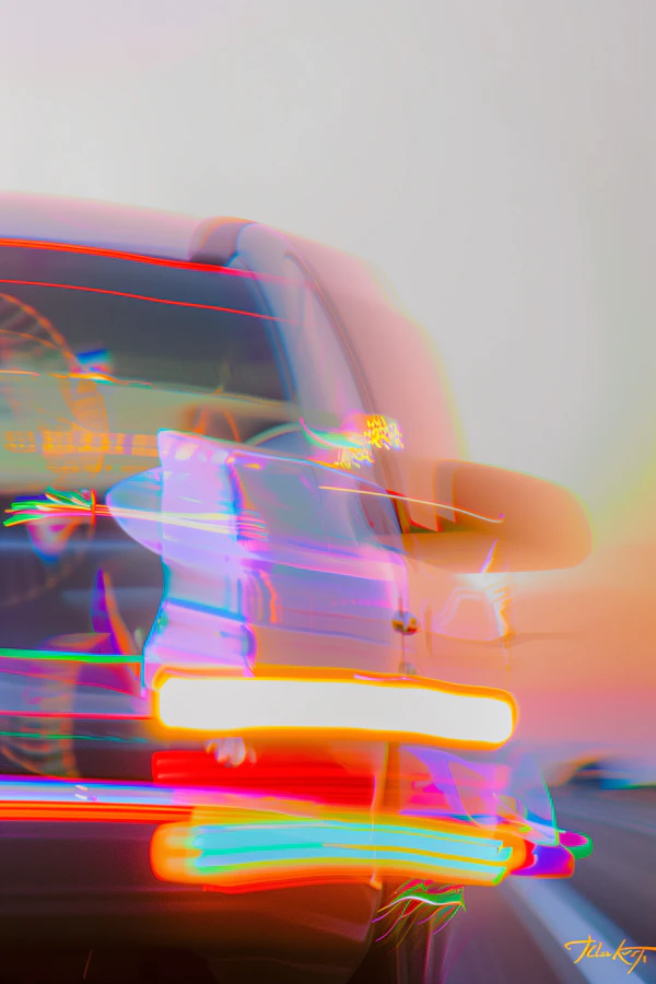 Car with Light Trails