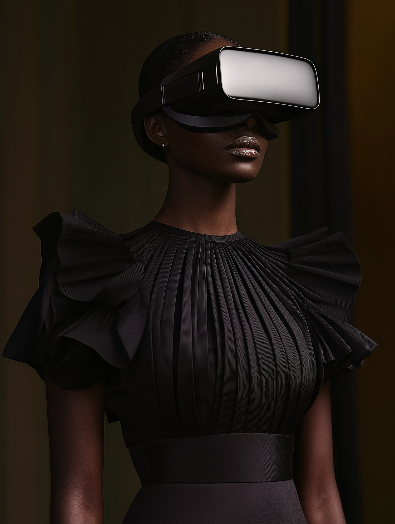 Futuristic Fashion with VR Headset