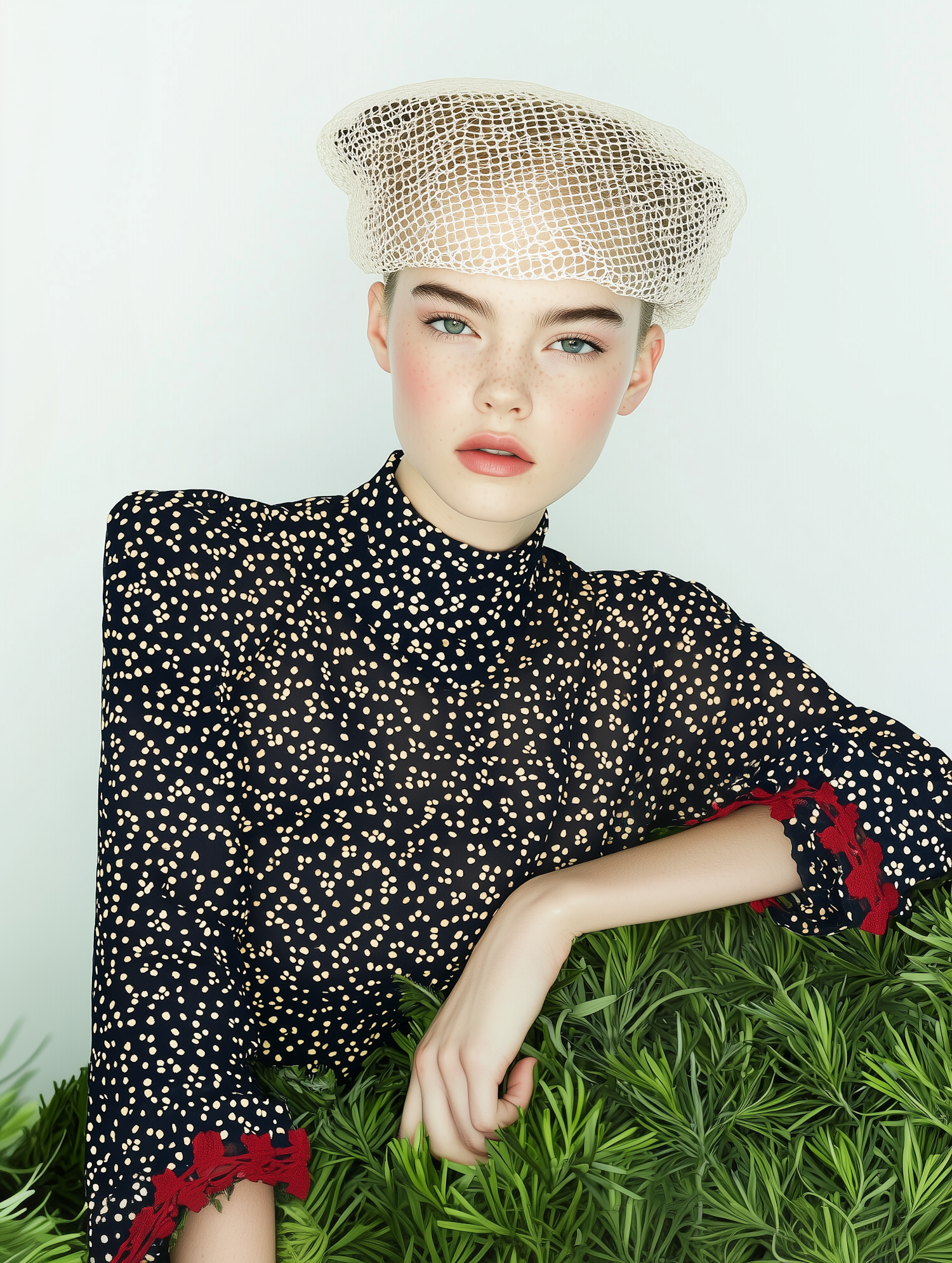 Woman in Polka Dot Dress