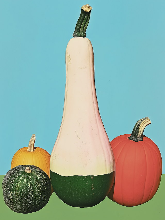 Colorful Gourds and Pumpkins