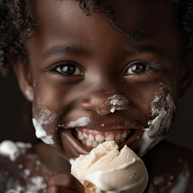 Child Enjoying Ice Cream