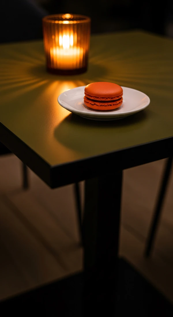 Orange Macaron and Candle
