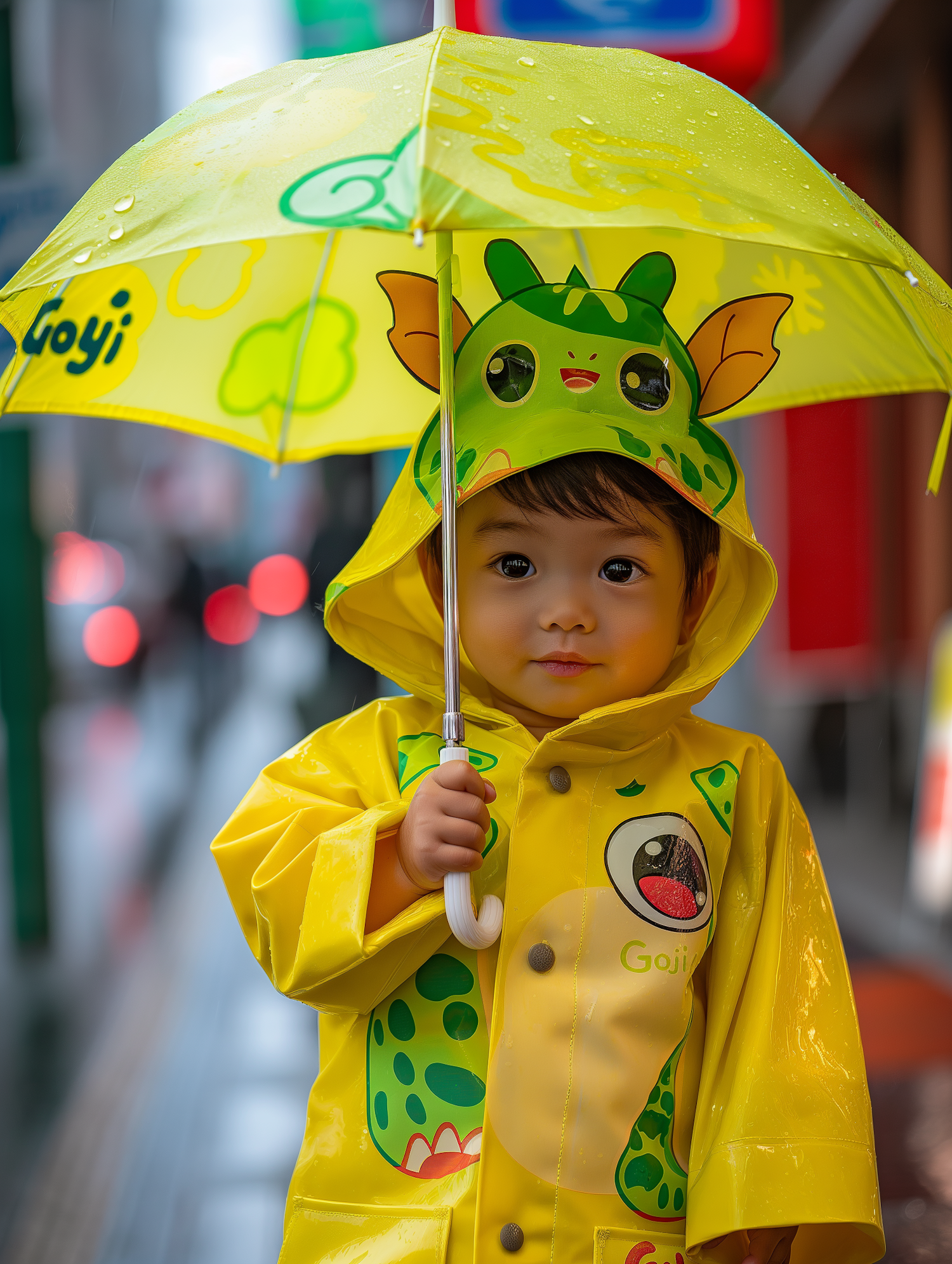 Child in Yellow Raincoat