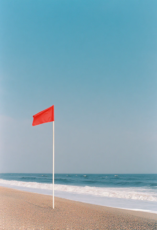Red Flag on Beach
