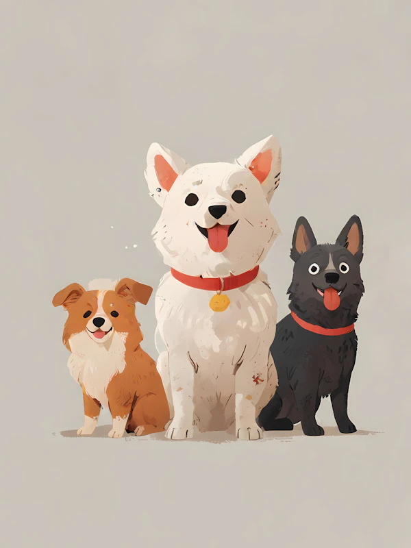Cartoon Dogs Trio