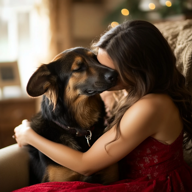 Tender Moment with Dog