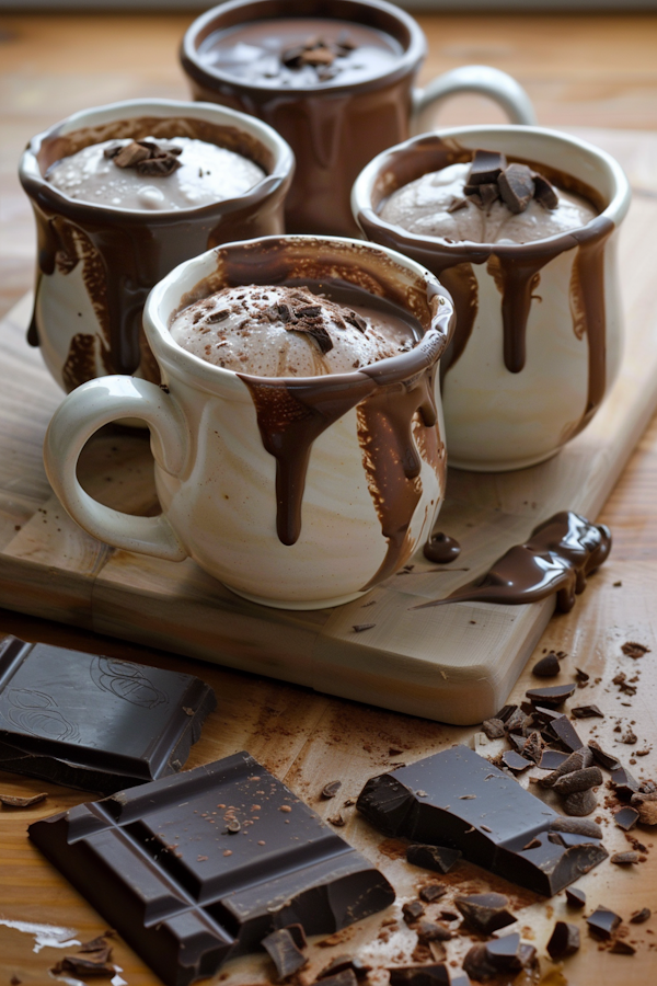 Indulgent Hot Chocolate in Ceramic Mugs