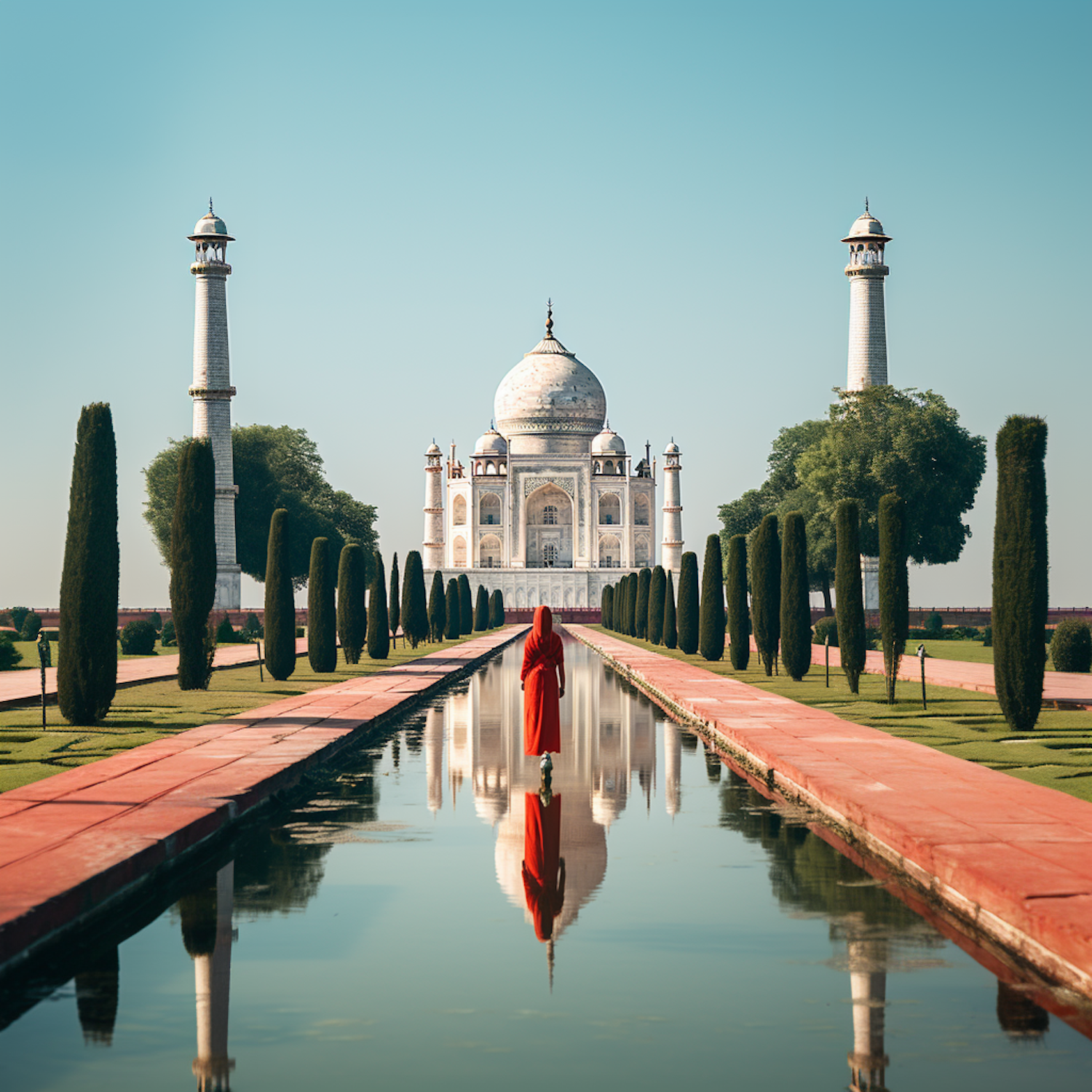 Reflective Contemplation at the Taj Mahal