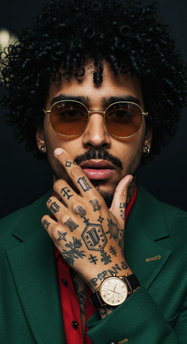 Stylish Individual with Tattoos