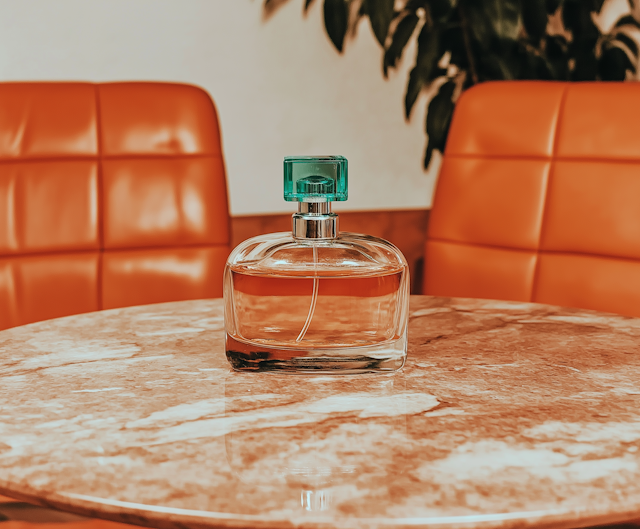 Elegant Perfume Bottle on Marble Table