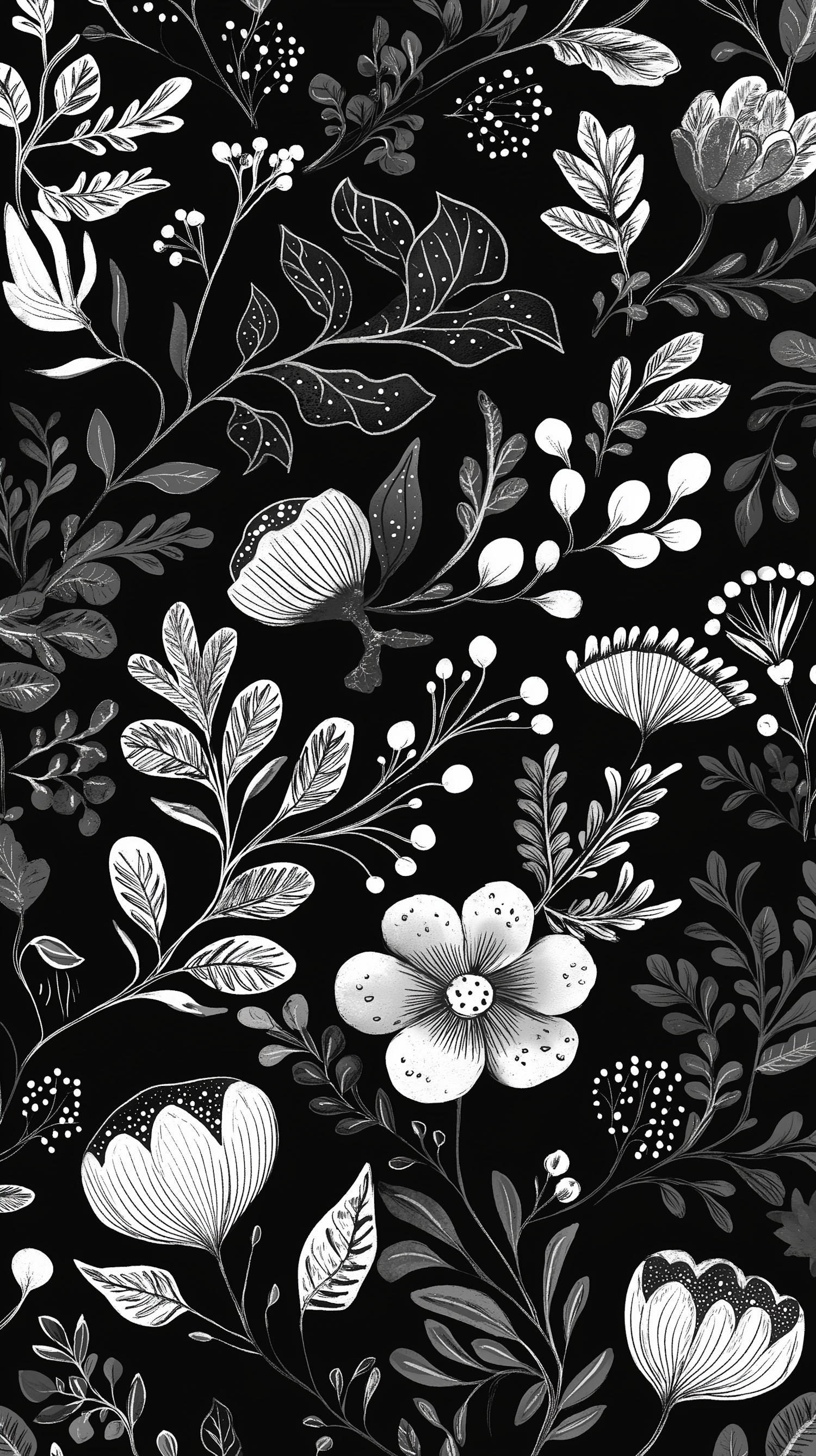 Monochromatic Floral Pattern