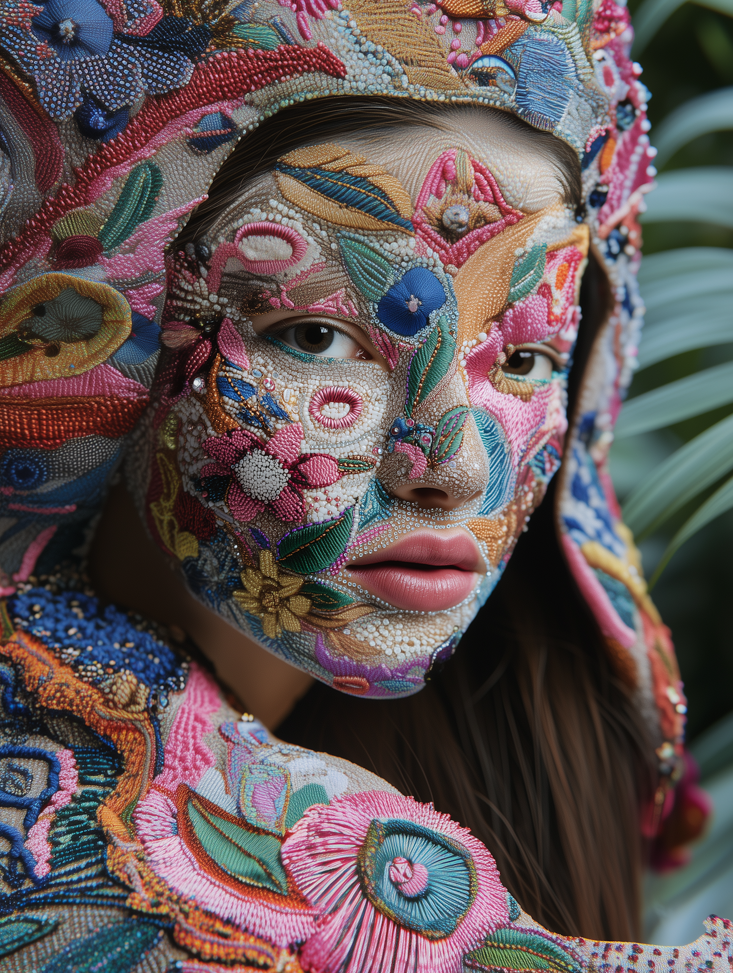 Intricately Embroidered Mask