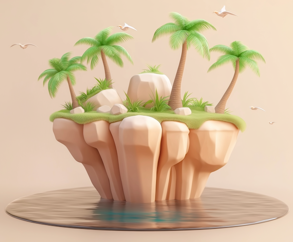 Stylized 3D Tropical Island