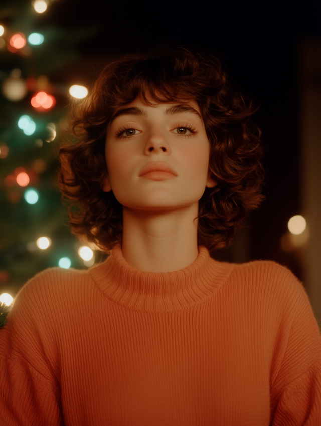 Portrait of a Young Person in Festive Atmosphere