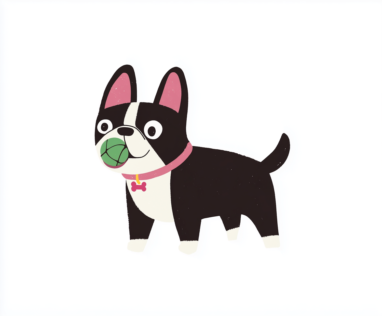 Playful French Bulldog Illustration