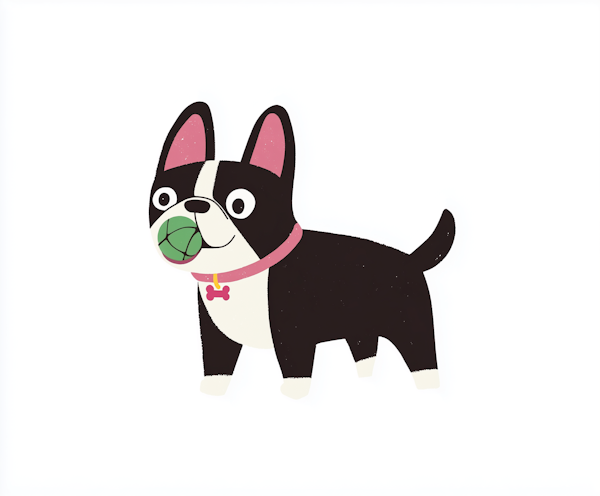 Playful French Bulldog Illustration