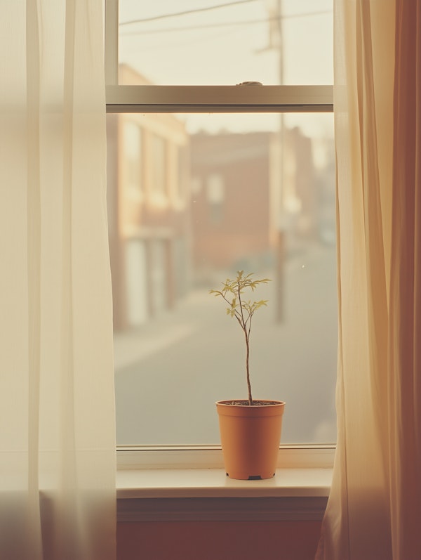 Serene Indoor Plant on Windowsill