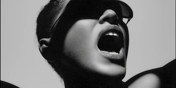 Dramatic Black-and-White Portrait