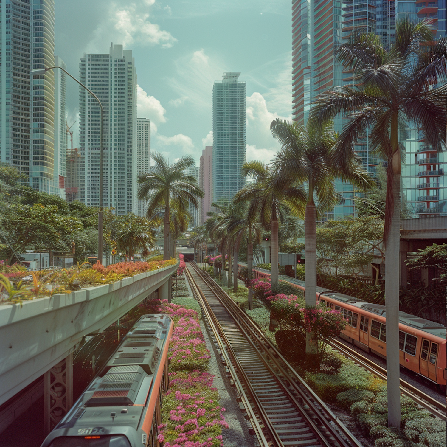 Urban Railway Amidst Nature