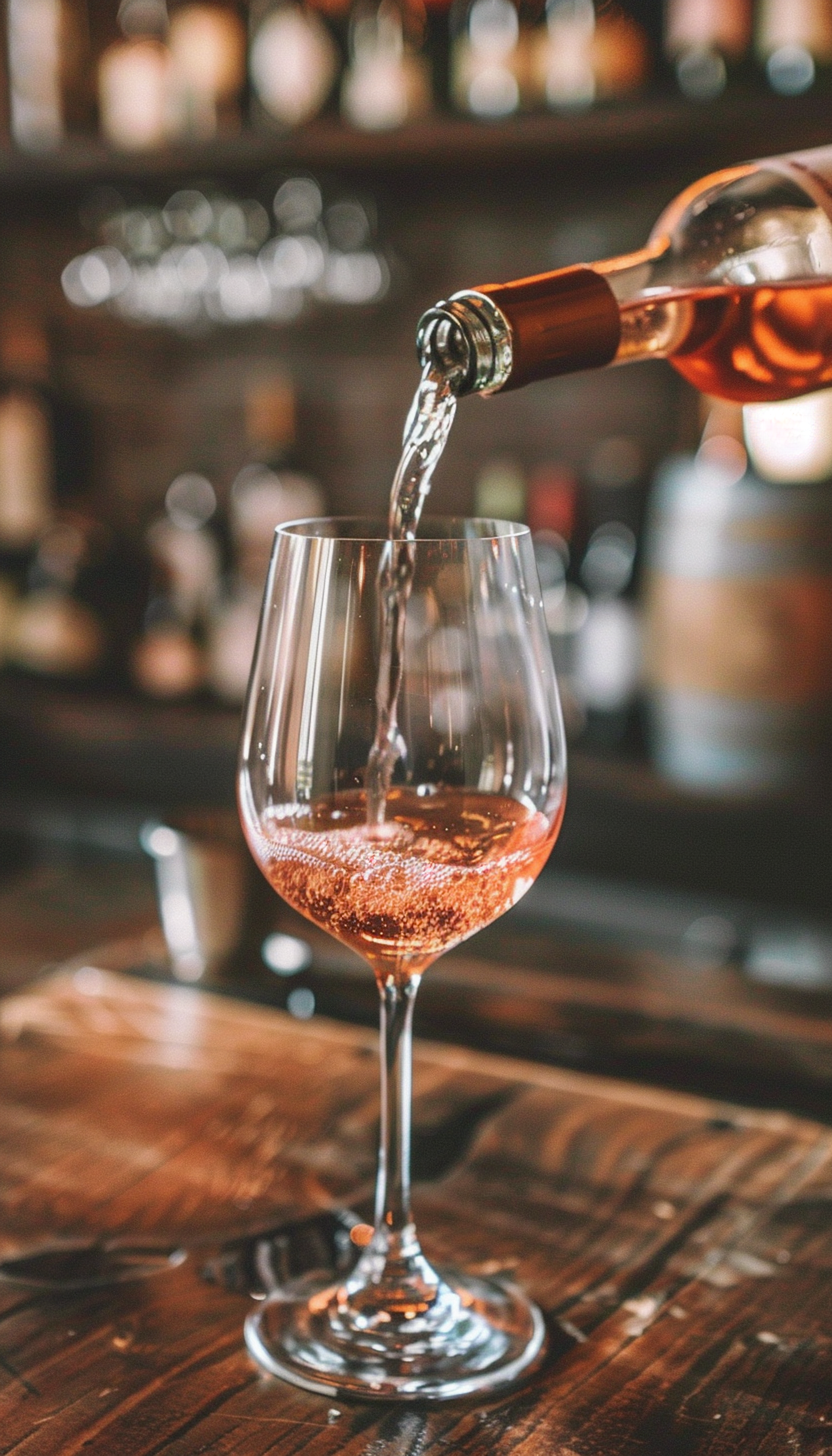 Elegant Rosé Wine Pour