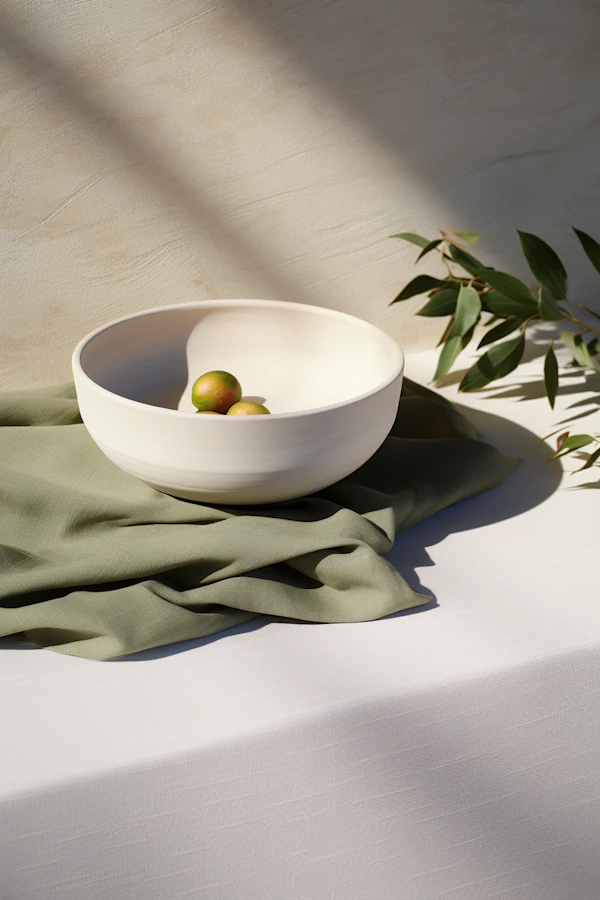 Serene Elegance: Minimalist Still Life with Ripening Fruit
