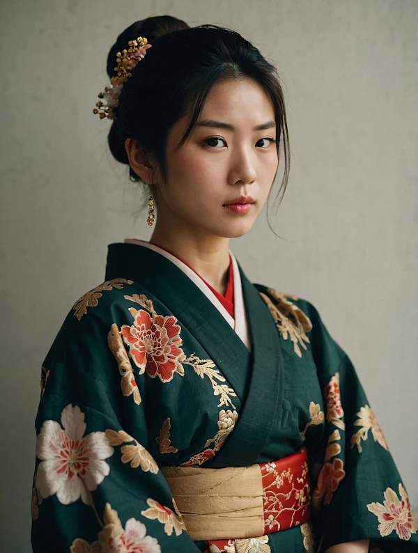 Woman in Traditional Kimono