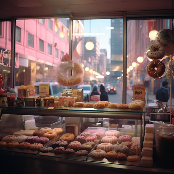 Evening Glow at the City Doughnut Haven