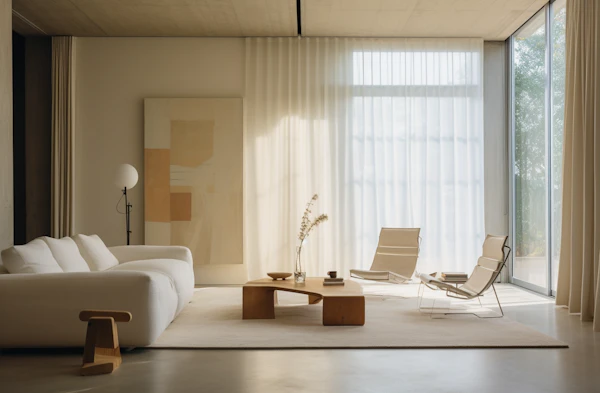 Serene Beige Harmony Living Space