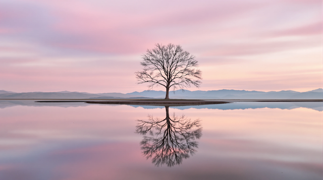 Solitary Tree Reflection